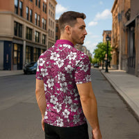 Piqi Bula Fiji Zipper Polo Shirt Fijian Tapa Seamless Hibiscus LT14 - Polynesian Pride