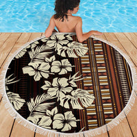 Bula Fiji Masi Beach Blanket Tapa Tropical Hibiscus Half Stylized LT14 - Polynesian Pride