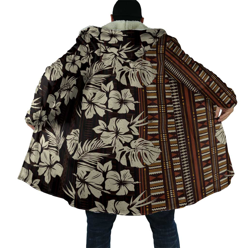 Bula Fiji Masi Cloak Tapa Tropical Hibiscus Half Stylized - Polynesian Pride