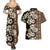 Bula Fiji Masi Couples Matching Summer Maxi Dress and Hawaiian Shirt Tapa Tropical Hibiscus Half Stylized - Polynesian Pride