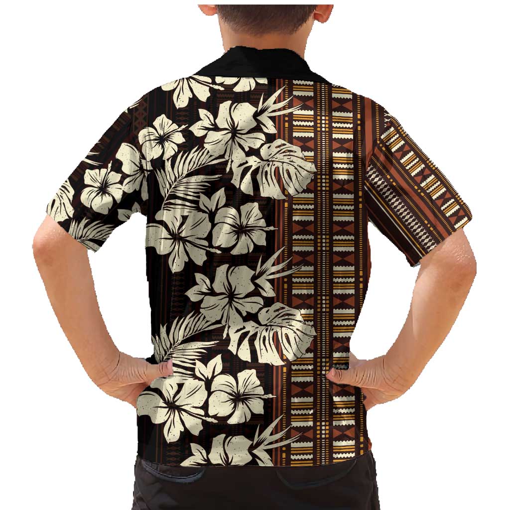 Bula Fiji Masi Family Matching Mermaid Dress and Hawaiian Shirt Tapa Tropical Hibiscus Half Stylized LT14 - Polynesian Pride