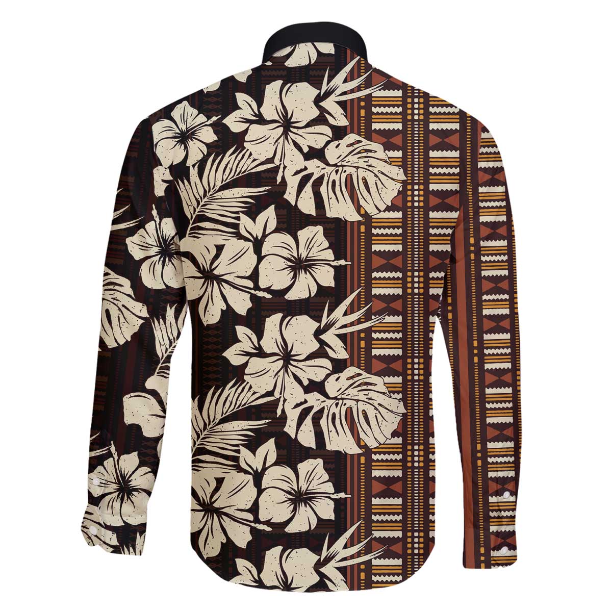 Bula Fiji Masi Family Matching Off The Shoulder Long Sleeve Dress and Hawaiian Shirt Tapa Tropical Hibiscus Half Stylized LT14 - Polynesian Pride