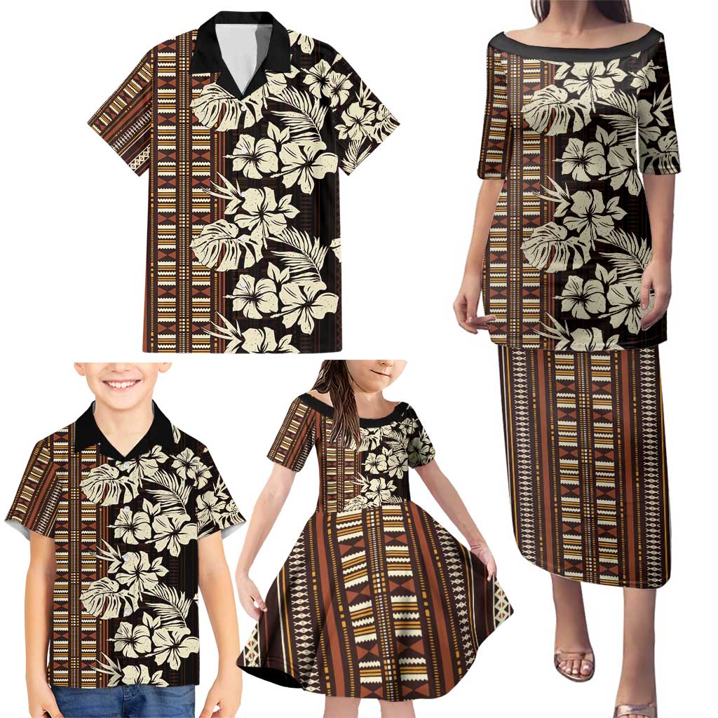 Bula Fiji Masi Family Matching Puletasi and Hawaiian Shirt Tapa Tropical Hibiscus Half Stylized LT14 - Polynesian Pride