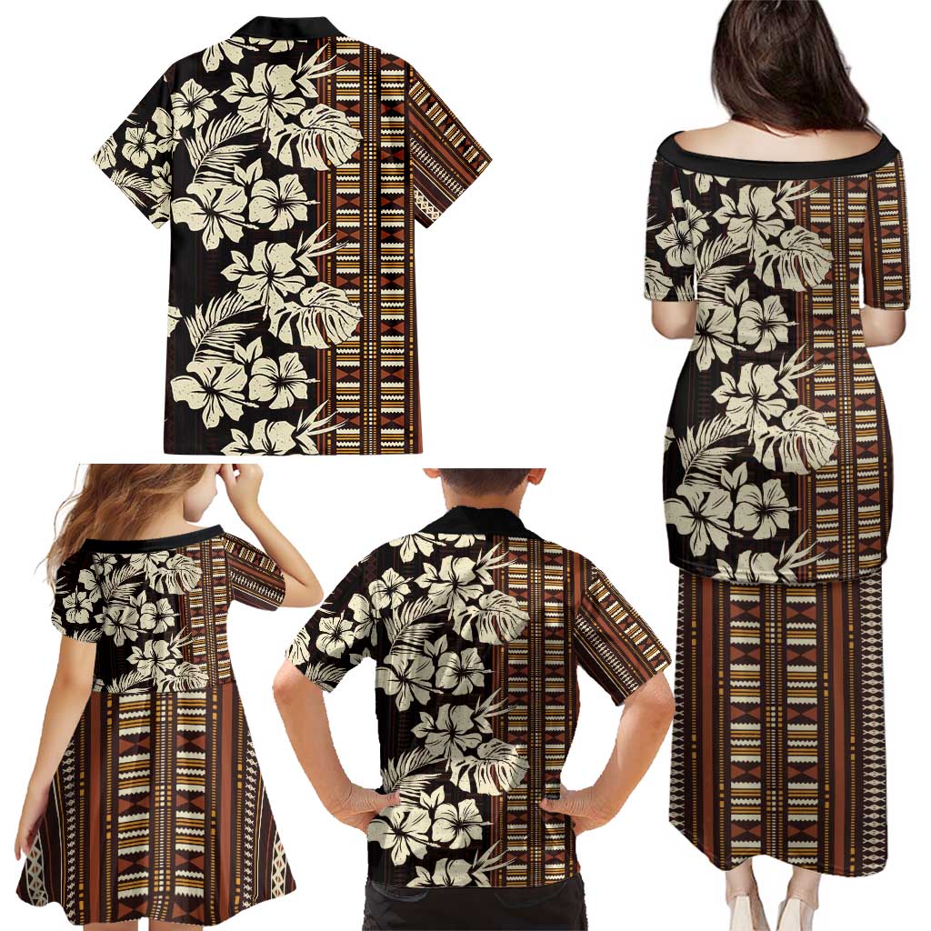 Bula Fiji Masi Family Matching Puletasi and Hawaiian Shirt Tapa Tropical Hibiscus Half Stylized LT14 - Polynesian Pride