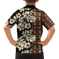 Bula Fiji Masi Family Matching Tank Maxi Dress and Hawaiian Shirt Tapa Tropical Hibiscus Half Stylized LT14 - Polynesian Pride
