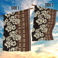 Bula Fiji Masi Garden Flag Tapa Tropical Hibiscus Half Stylized - Polynesian Pride
