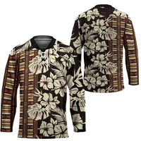 Bula Fiji Masi Hockey Jersey Tapa Tropical Hibiscus Half Stylized - Polynesian Pride