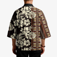 Bula Fiji Masi Kimono Tapa Tropical Hibiscus Half Stylized LT14 - Polynesian Pride