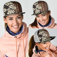Bula Fiji Masi Mesh Trucker Cap Tapa Tropical Hibiscus Half Stylized - Polynesian Pride