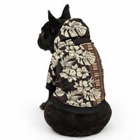 Bula Fiji Masi Pet Hoodie Tapa Tropical Hibiscus Half Stylized