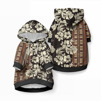 Bula Fiji Masi Pet Hoodie Tapa Tropical Hibiscus Half Stylized