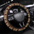 Bula Fiji Masi Steering Wheel Cover Tapa Tropical Hibiscus Half Stylized - Polynesian Pride