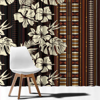 Bula Fiji Masi Window Curtain Tapa Tropical Hibiscus Half Stylized LT14 - Polynesian Pride