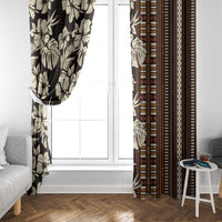 Bula Fiji Masi Window Curtain Tapa Tropical Hibiscus Half Stylized LT14 - Polynesian Pride