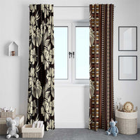 Bula Fiji Masi Window Curtain Tapa Tropical Hibiscus Half Stylized LT14 - Polynesian Pride