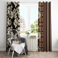 Bula Fiji Masi Window Curtain Tapa Tropical Hibiscus Half Stylized LT14 - Polynesian Pride