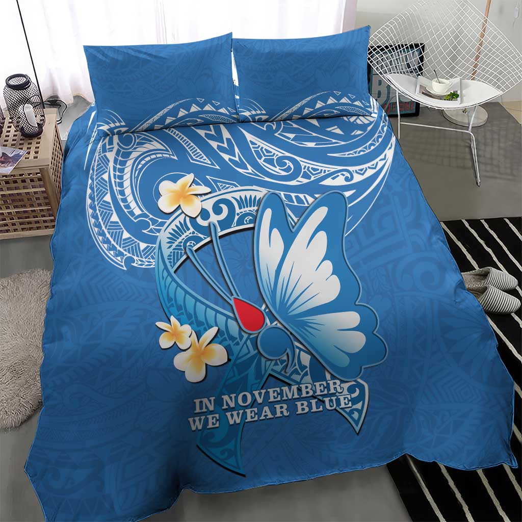 Polynesia Diabetes Awareness Month Bedding Set In November We Wear Blue LT14 - Polynesian Pride