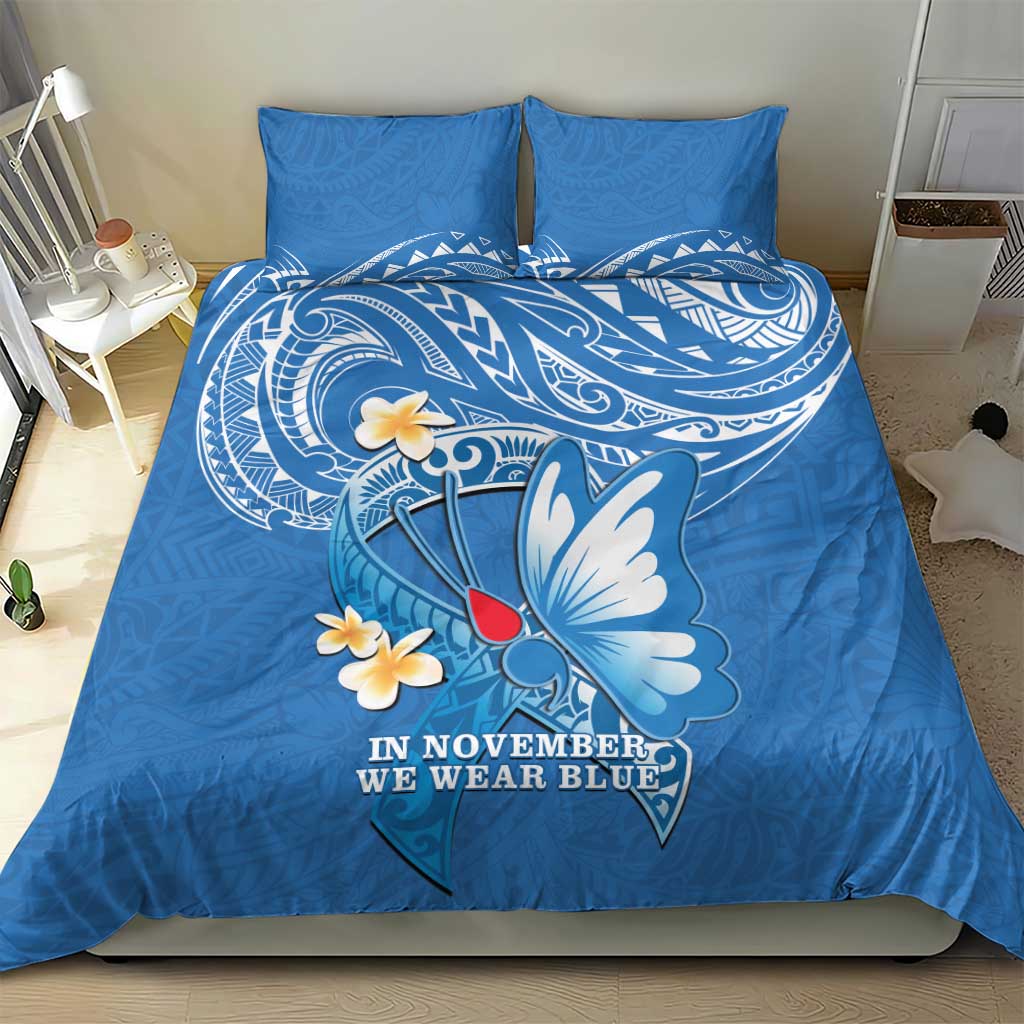 Polynesia Diabetes Awareness Month Bedding Set In November We Wear Blue LT14 - Polynesian Pride