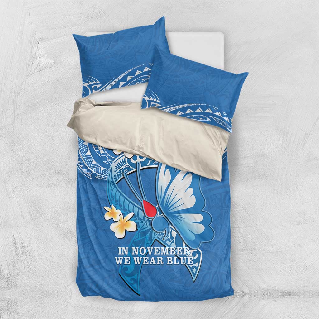 Polynesia Diabetes Awareness Month Bedding Set In November We Wear Blue LT14 US Twin 172cm x 218cm Blue - Polynesian Pride