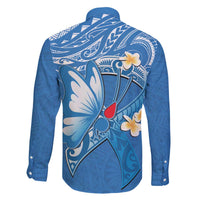 Polynesia Diabetes Awareness Month Family Matching Off The Shoulder Long Sleeve Dress and Hawaiian Shirt In November We Wear Blue LT14 - Polynesian Pride
