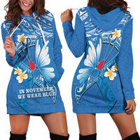 Polynesia Diabetes Awareness Month Hoodie Dress In November We Wear Blue