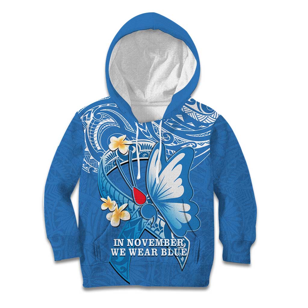 Polynesia Diabetes Awareness Month Kid Hoodie In November We Wear Blue