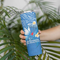 Polynesia Diabetes Awareness Month Skinny Tumbler In November We Wear Blue LT14 - Polynesian Pride
