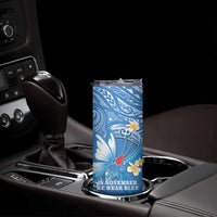 Polynesia Diabetes Awareness Month Skinny Tumbler In November We Wear Blue LT14 - Polynesian Pride