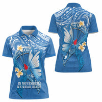 Polynesia Diabetes Awareness Month Women Polo Shirt In November We Wear Blue