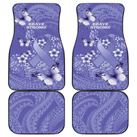 Polynesia Stomach Cancer Awareness Car Mats Periwinkle Ribbon Brave Strong!