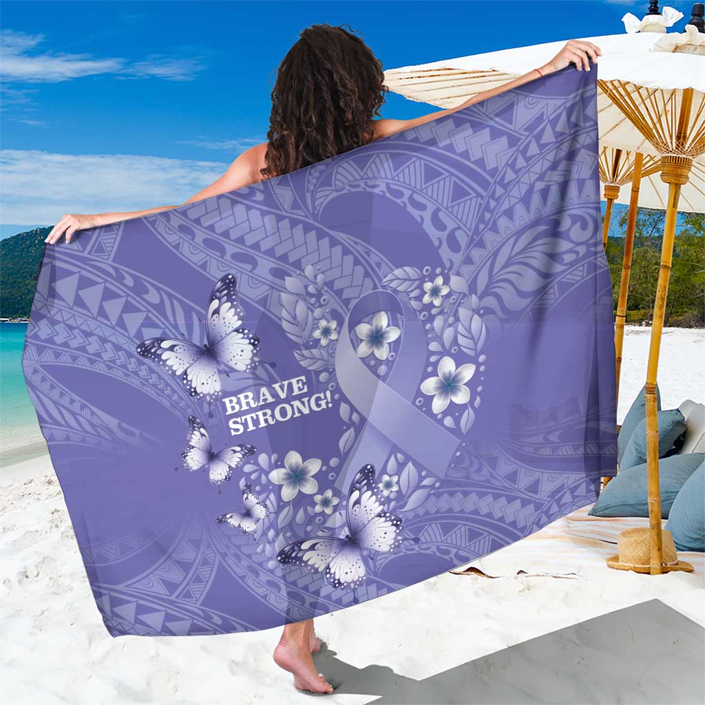 Polynesia Stomach Cancer Awareness Sarong Periwinkle Ribbon Brave Strong!