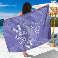 Polynesia Stomach Cancer Awareness Sarong Periwinkle Ribbon Brave Strong! LT14 One Size 44 x 66 inches Periwinkle - Polynesian Pride