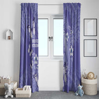 Polynesia Stomach Cancer Awareness Window Curtain Periwinkle Ribbon Brave Strong!