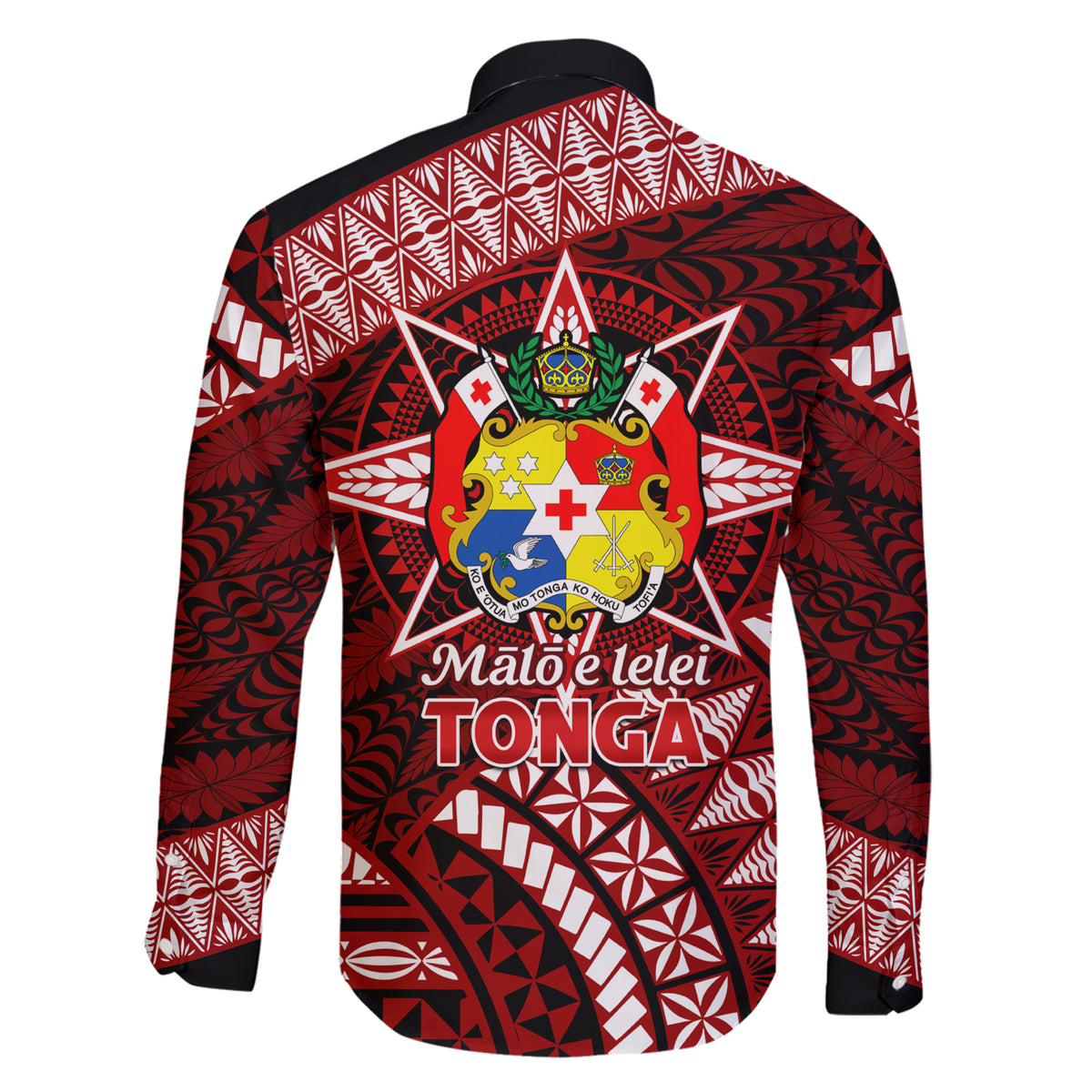 Malo e lelei Tonga Family Matching Short Sleeve Bodycon Dress and Hawaiian Shirt Tongan Ngatu Pattern Red Version LT14 - Polynesian Pride