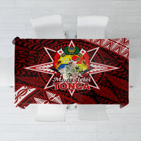 Malo e lelei Tonga Tablecloth Tongan Ngatu Pattern Red Version LT14 Red - Polynesian Pride
