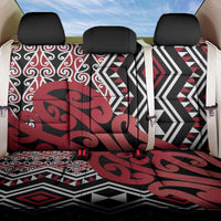 New Zealand Back Car Seat Cover Aotearoa Kowhaiwhai Mix Taniko Art - Red LT14 One Size Red - Polynesian Pride