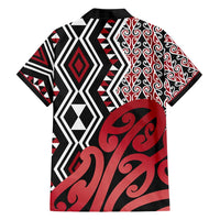 New Zealand Hawaiian Shirt Aotearoa Kowhaiwhai Mix Taniko Art - Red LT14 - Polynesian Pride