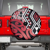 New Zealand Spare Tire Cover Aotearoa Kowhaiwhai Mix Taniko Art - Red LT14 - Polynesian Pride