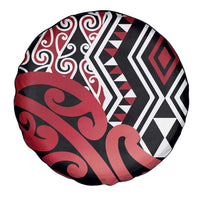 New Zealand Spare Tire Cover Aotearoa Kowhaiwhai Mix Taniko Art - Red LT14 - Polynesian Pride