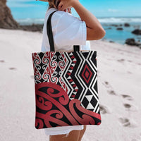 New Zealand Tote Bag Aotearoa Kowhaiwhai Mix Taniko Art - Red LT14 - Polynesian Pride