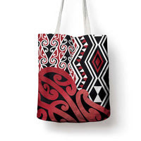 New Zealand Tote Bag Aotearoa Kowhaiwhai Mix Taniko Art - Red LT14 - Polynesian Pride