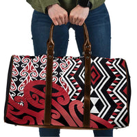 New Zealand Travel Bag Aotearoa Kowhaiwhai Mix Taniko Art - Red LT14 Red - Polynesian Pride
