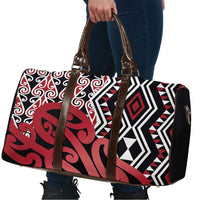 New Zealand Travel Bag Aotearoa Kowhaiwhai Mix Taniko Art - Red LT14 - Polynesian Pride