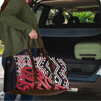 New Zealand Travel Bag Aotearoa Kowhaiwhai Mix Taniko Art - Red LT14 - Polynesian Pride