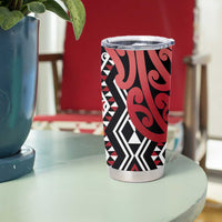 New Zealand Tumbler Cup Aotearoa Kowhaiwhai Mix Taniko Art - Red LT14 - Polynesian Pride