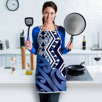 New Zealand Apron Aotearoa Kowhaiwhai Mix Taniko Art - Blue - Polynesian Pride