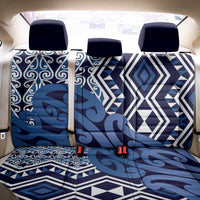 New Zealand Back Car Seat Cover Aotearoa Kowhaiwhai Mix Taniko Art - Blue LT14 - Polynesian Pride