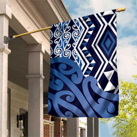New Zealand Garden Flag Aotearoa Kowhaiwhai Mix Taniko Art - Blue LT14 House Flag Blue - Polynesian Pride