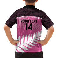 Custom New Zealand Aotearoa Cricket Family Matching Off The Shoulder Long Sleeve Dress and Hawaiian Shirt Go White Silver Fern LT14 - Polynesian Pride
