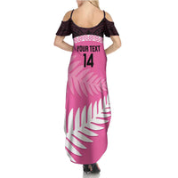 Custom New Zealand Aotearoa Cricket Family Matching Summer Maxi Dress and Hawaiian Shirt Go White Silver Fern LT14 - Polynesian Pride